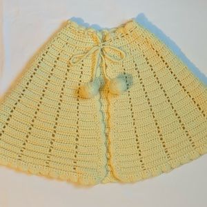 Handmade Girls Yellow Poncho Capes